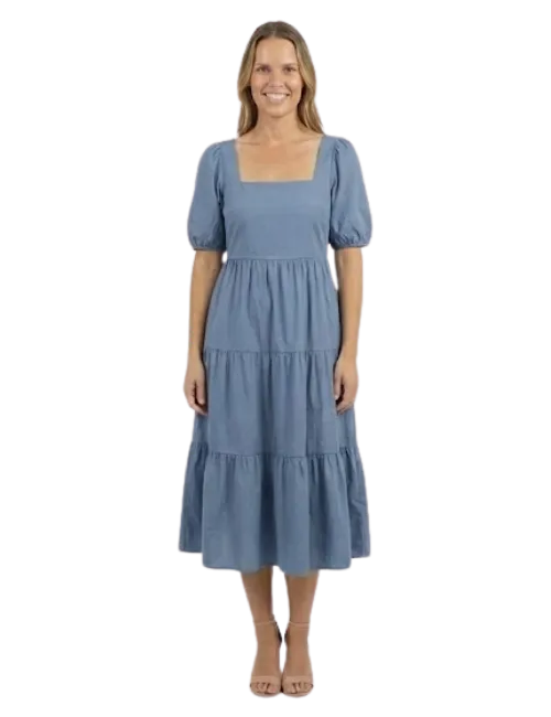 Square Neck Tiered Dress